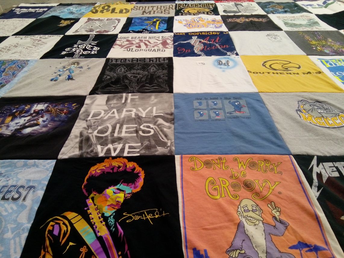 T-shirt quilt featuring blue devils by Delanie from AZ