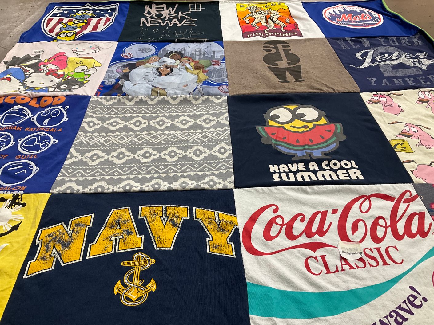 T-shirt quilt featuring new york mets, new york jets by Esther from NJ
