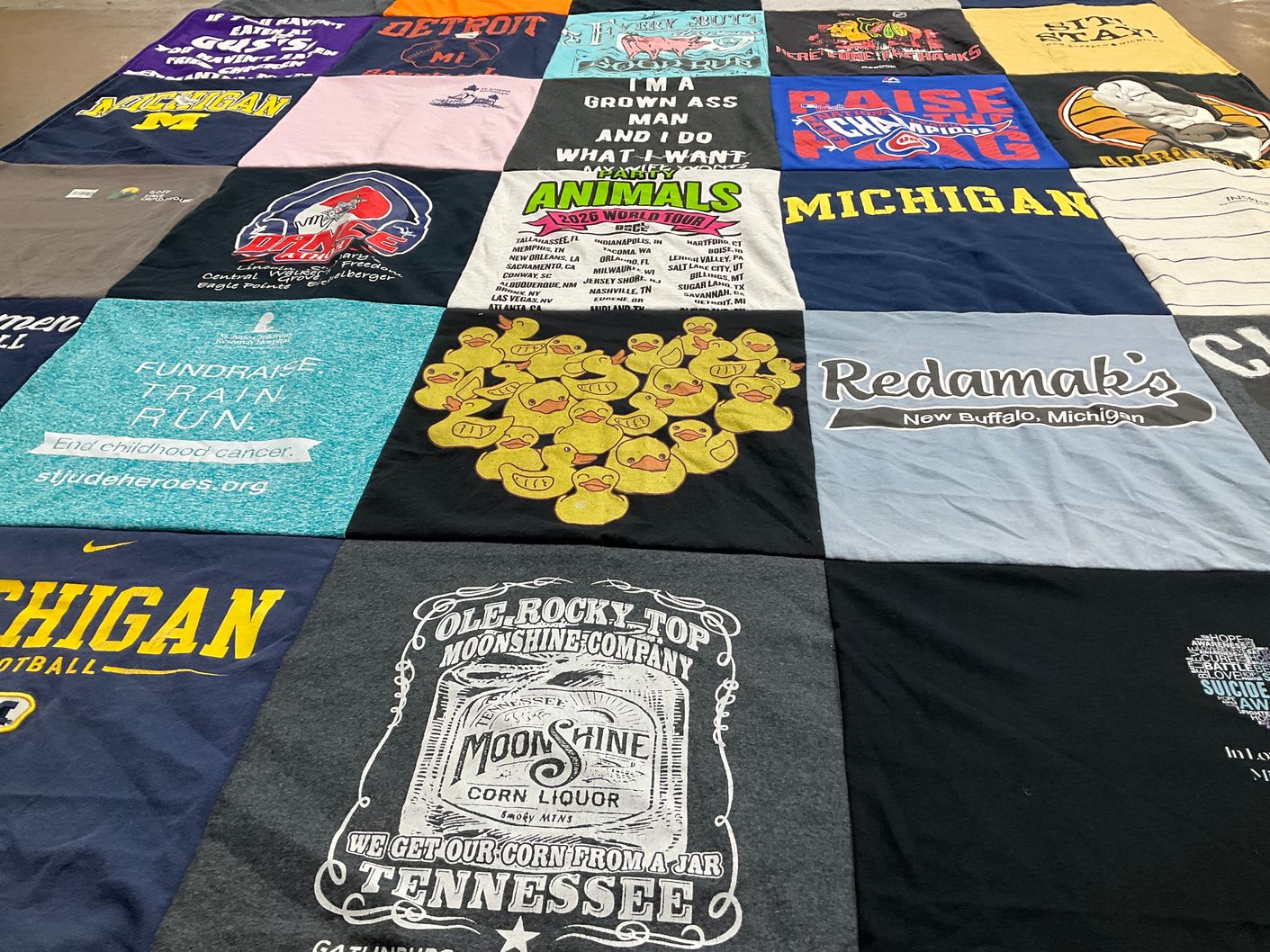 T-shirt quilt from university of michigan by Melanie from IL