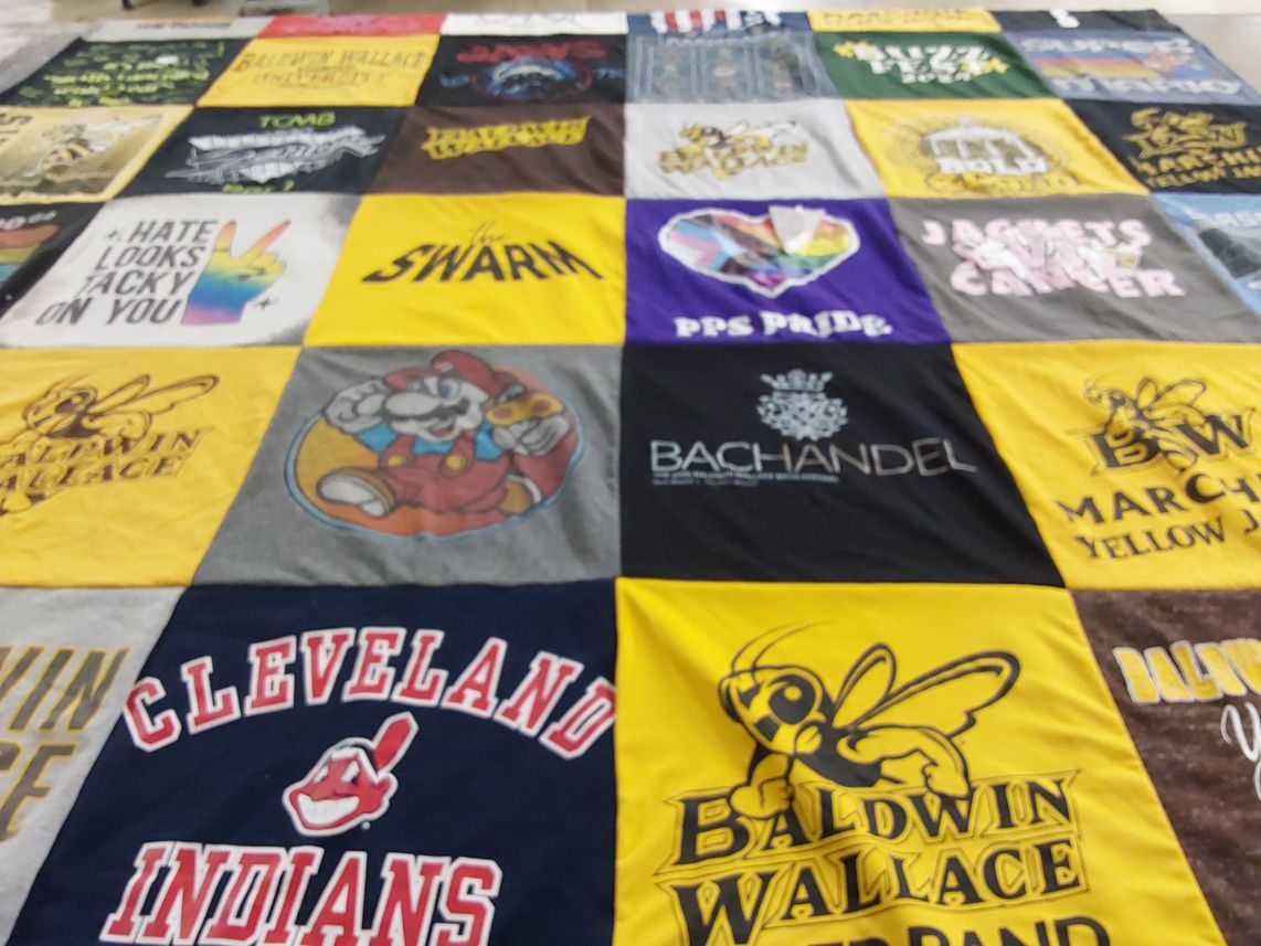 T-shirt quilt from baldwin wallace university by Margaret from PA