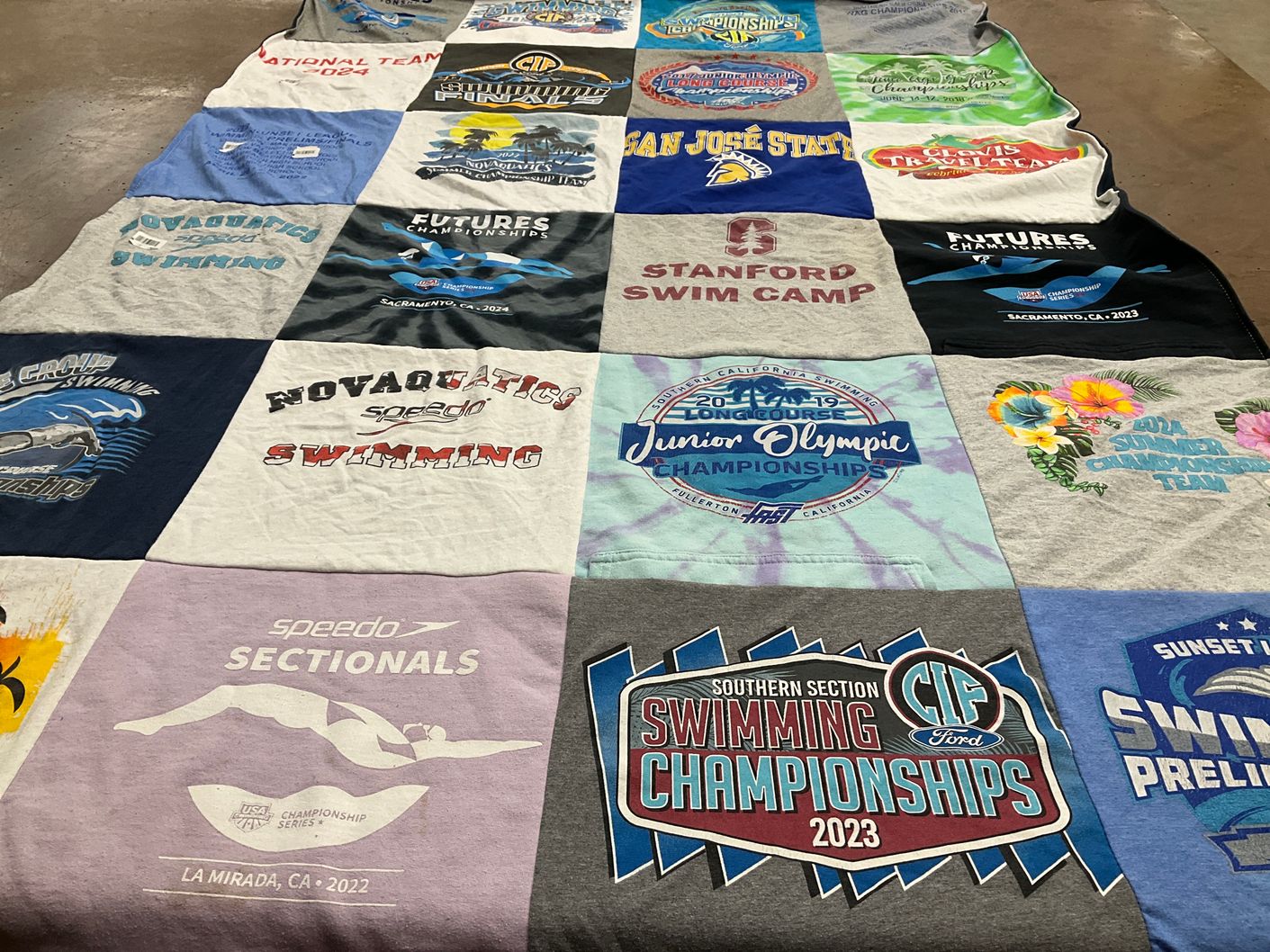 T-shirt quilt featuring novaquatics swim team by nich from CA