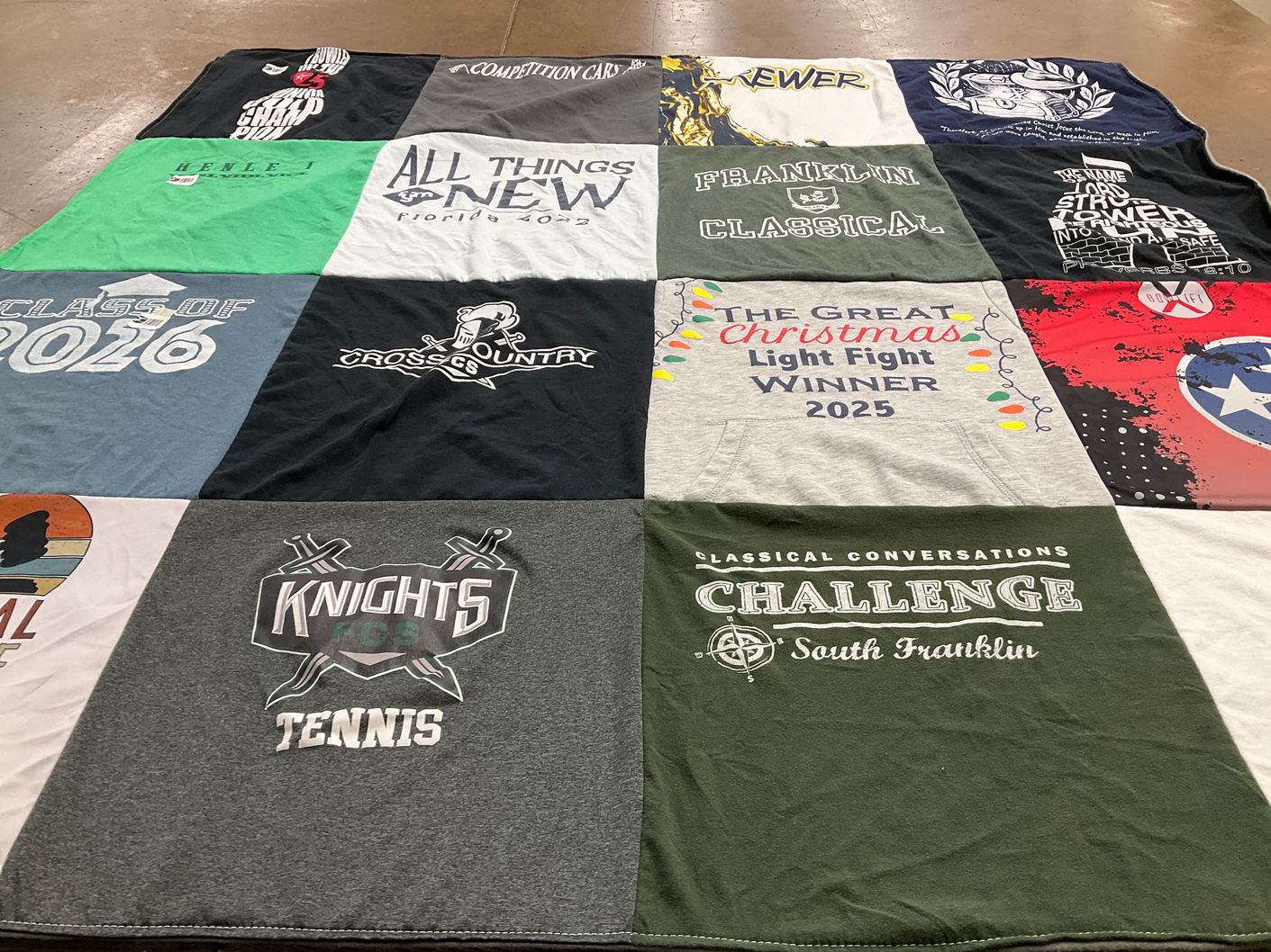 T-shirt quilt featuring knights tennis by Sabrina from TN