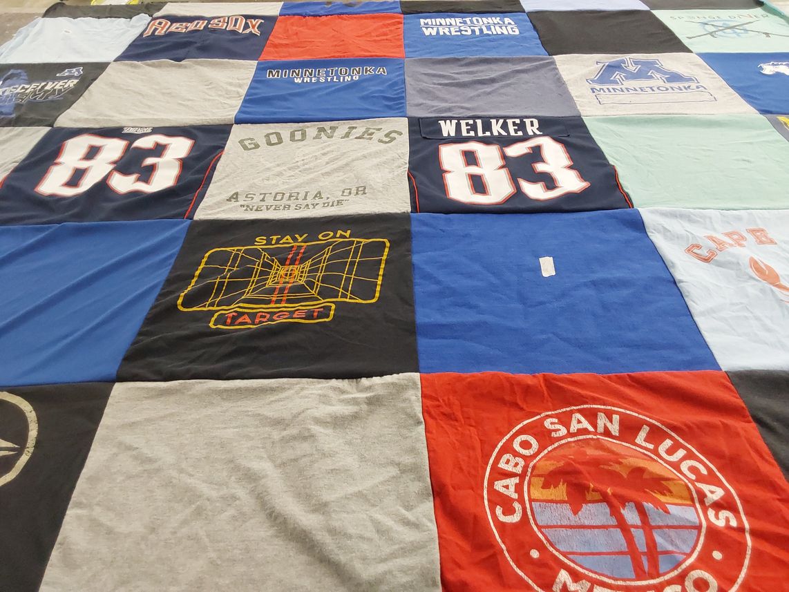 T-shirt quilt from minnetonka high school by Ann from MN