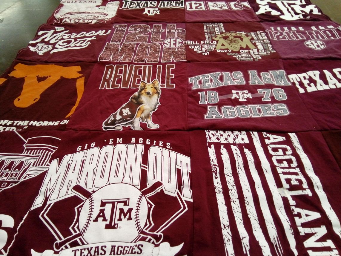 T-shirt quilt featuring texas a&m university, aggies by Allison from VA