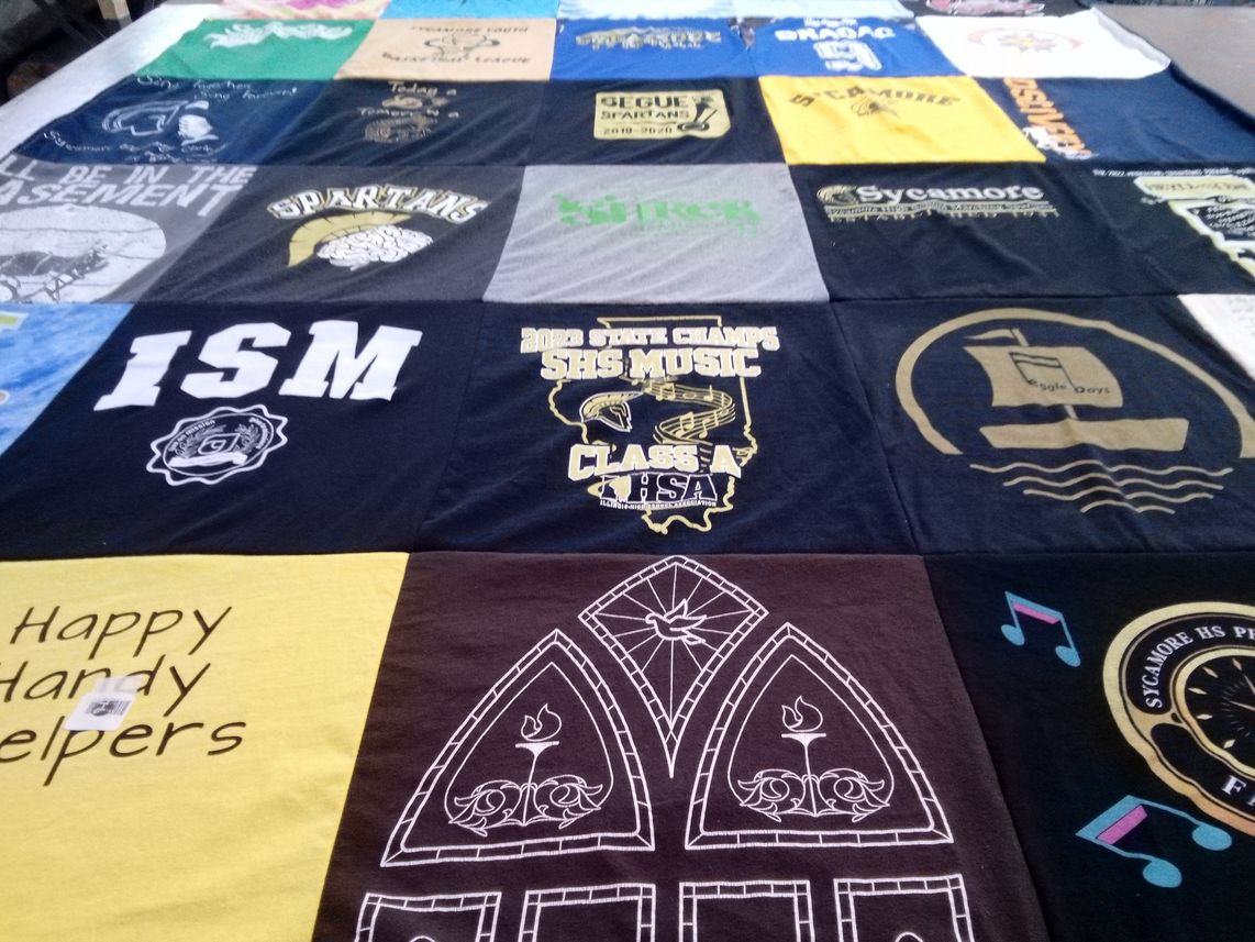 T-shirt quilt featuring sycamore high school spartan by Tara from IL