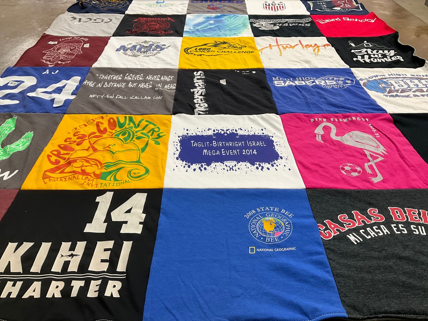 T-shirt quilt from kihei charter school by Darrell from NM