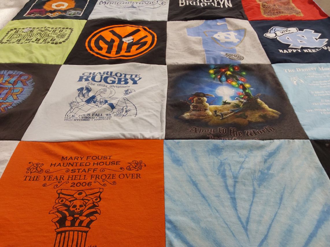 T-shirt quilt from university of north carolina by Jane from NC