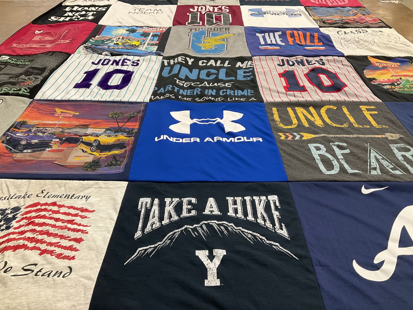 T-shirt quilt from lake elementary school by connie from OK