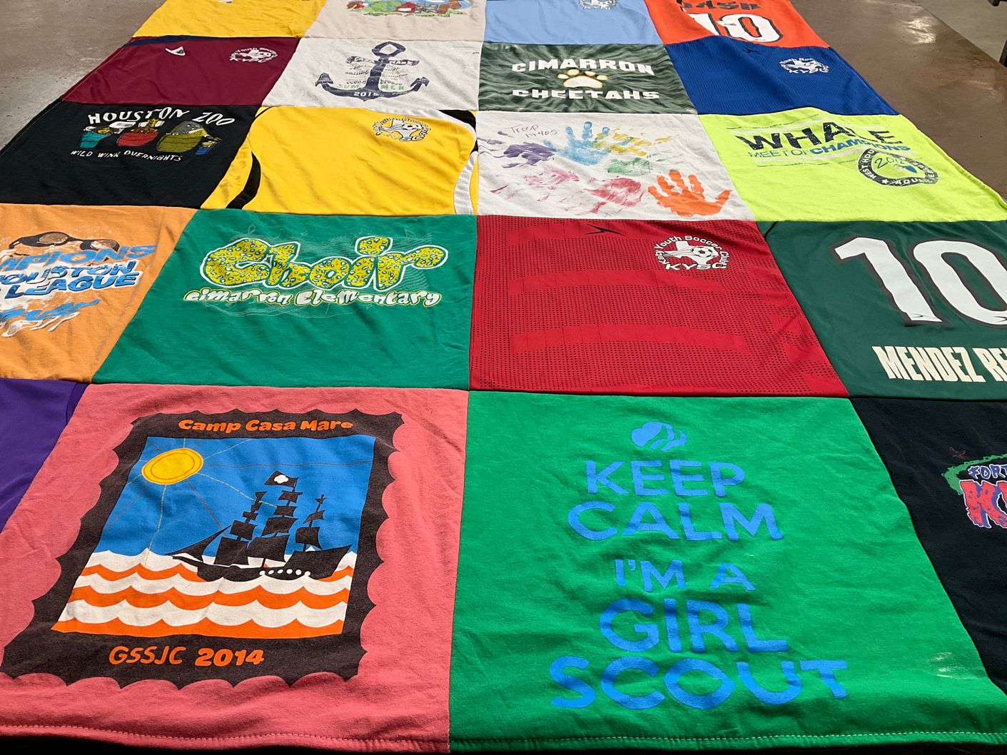 T-shirt quilt featuring cimarron cheetahs by Diane from TX