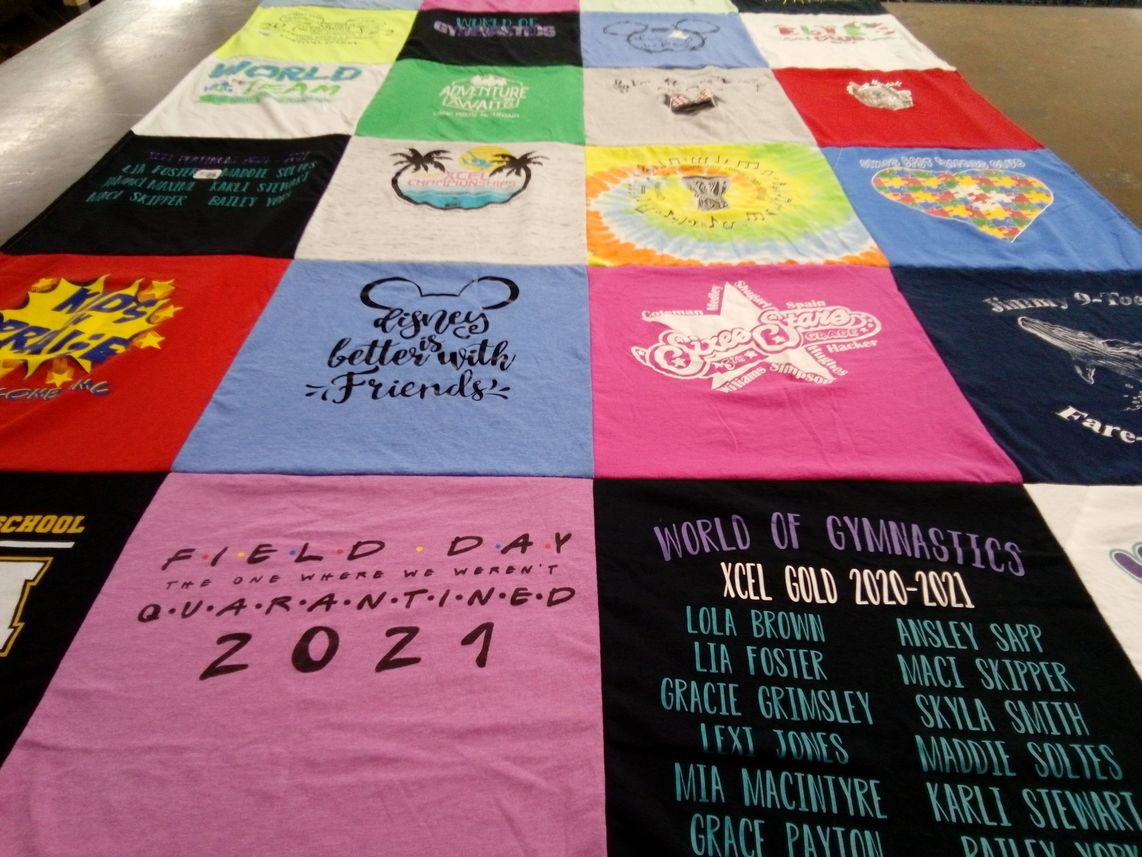T-shirt quilt from united states school by Stacy from GA