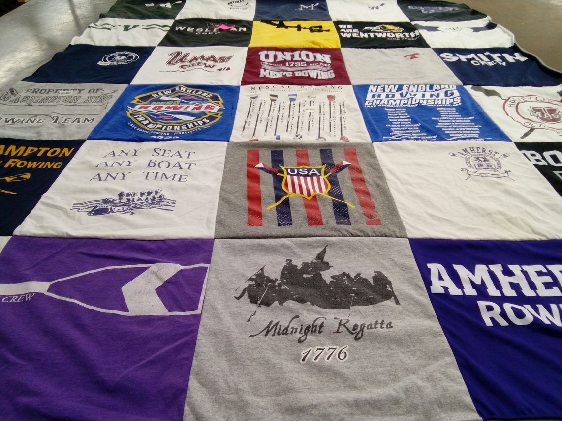T-shirt quilt featuring washington rowing team, hamptons rowing team by Linda from MA
