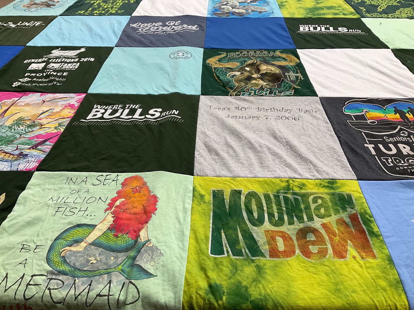 T-shirt quilt featuring university of florida bulls by Taylor from NE