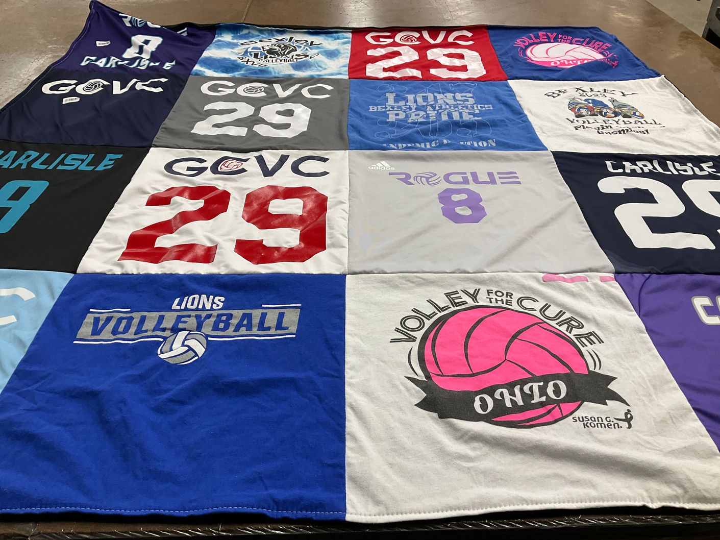 T-shirt quilt featuring lions volleyball by Elizabeth from OH