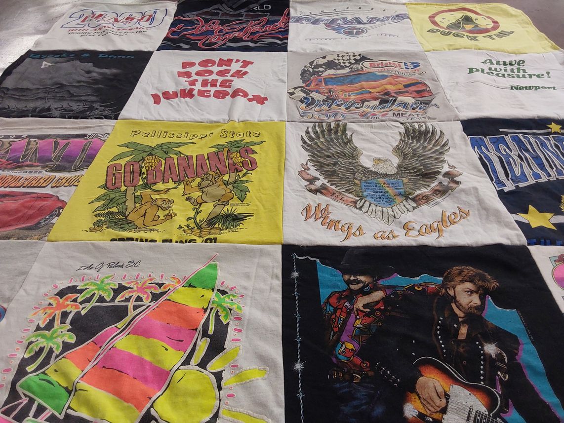 T-shirt quilt from pellissippi state community college by Evelyn from TN