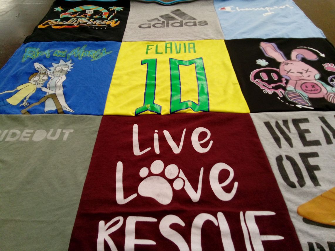 T-shirt quilt with animation, pets themes by Gabriela from GA