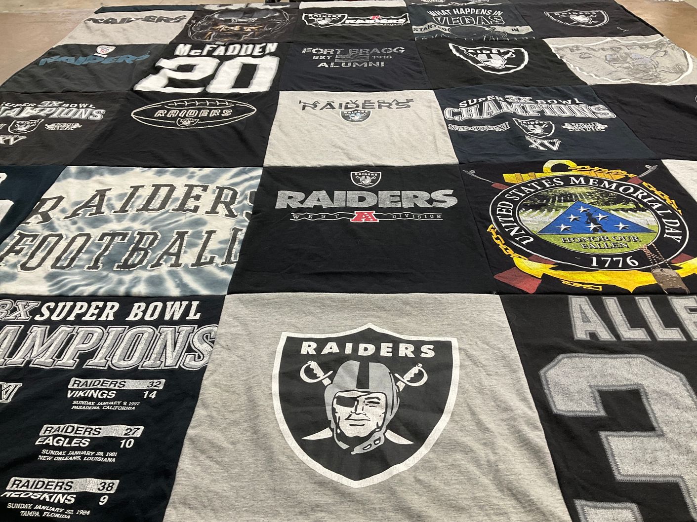 T-shirt quilt featuring las vegas raiders by Joan from NY