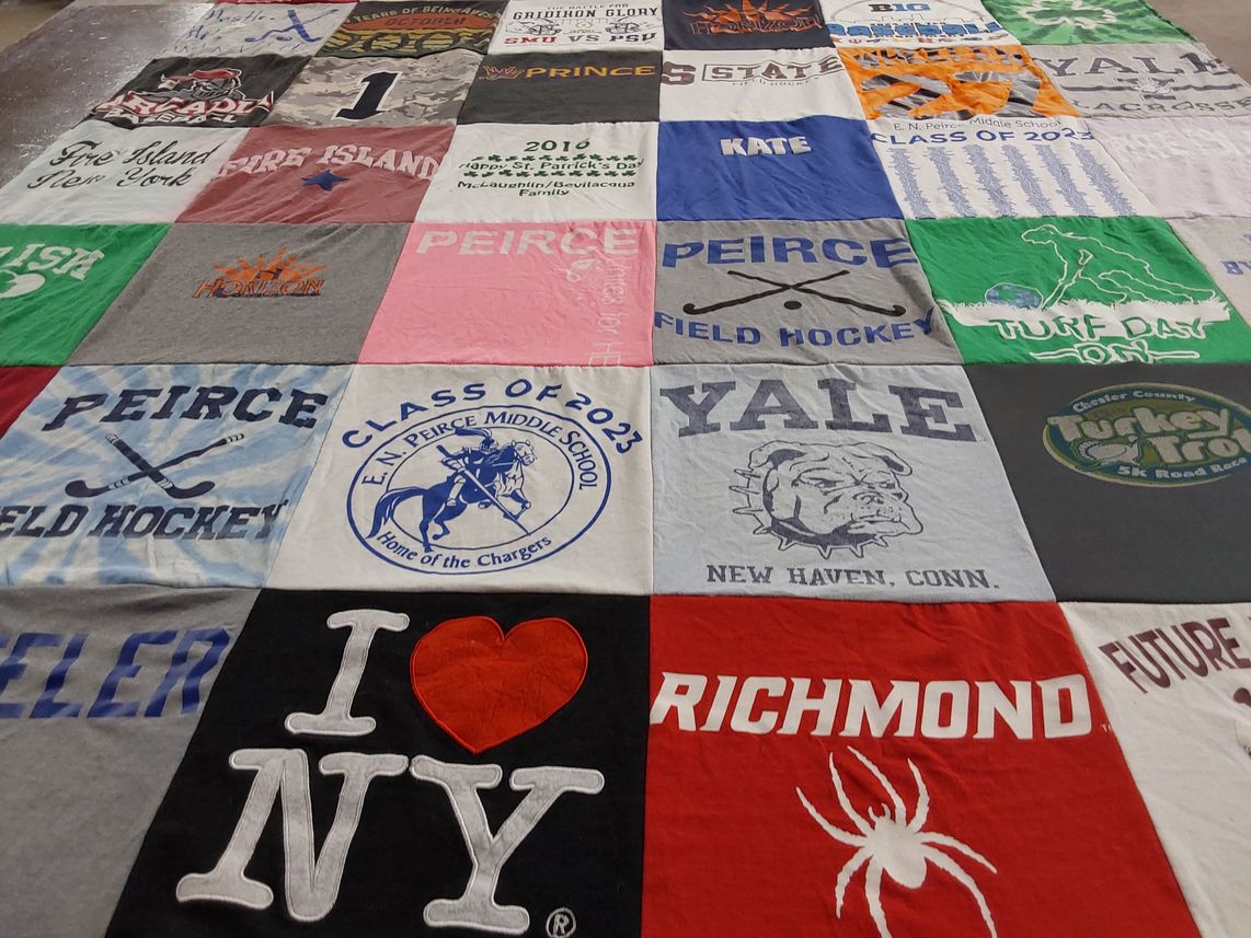 T-shirt quilt featuring richmond university, yale university by Nora from PA