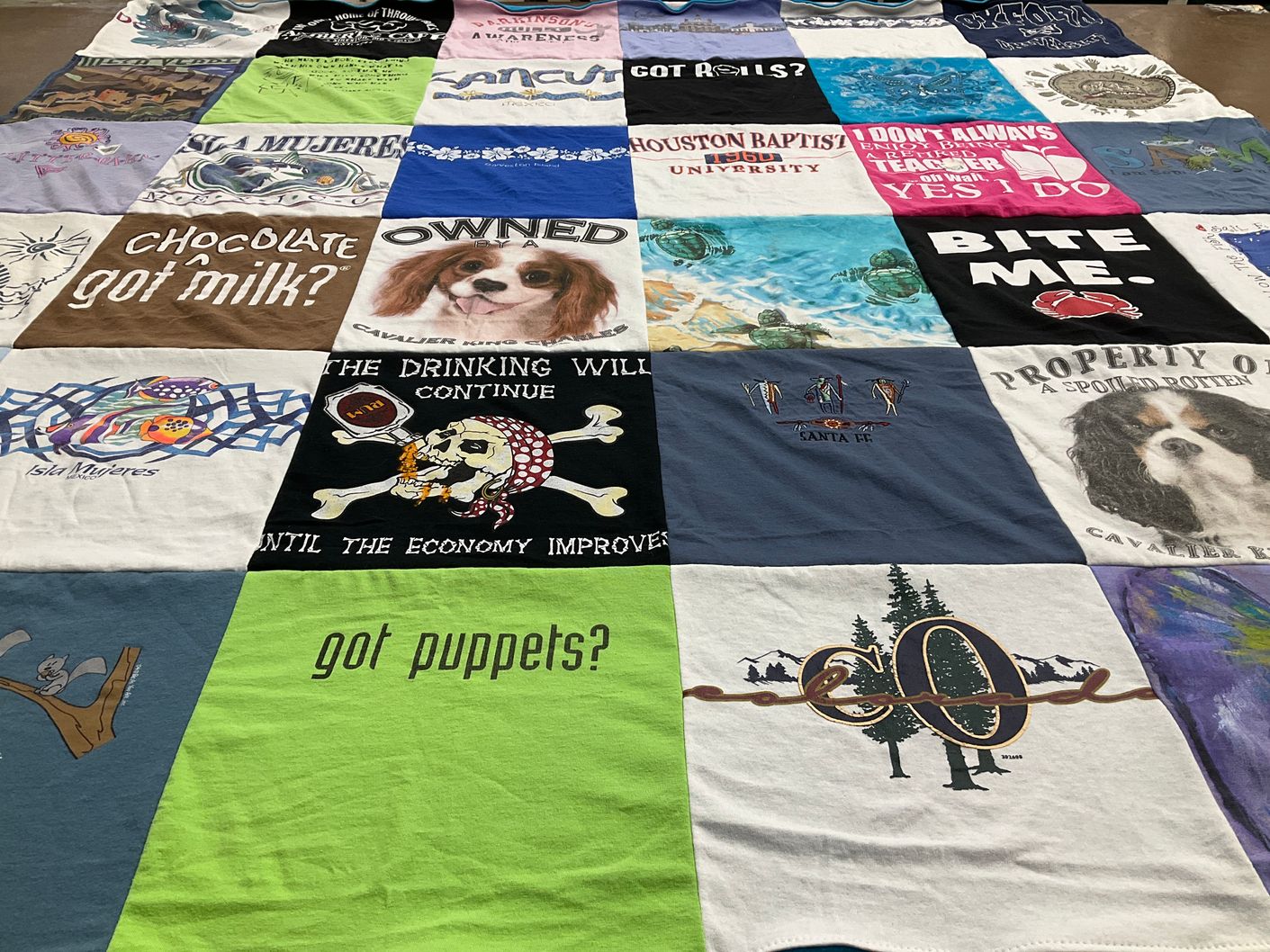 T-shirt quilt from houston baptist university by Holly from TX