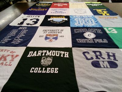 T-shirt quilt from dartmouth college, choate rosemary hall by fiona from AZ