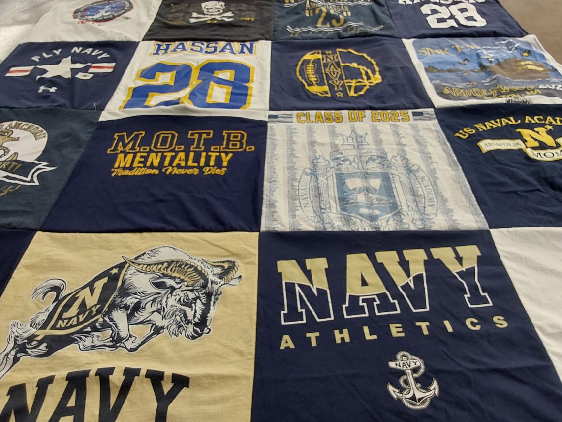 T-shirt quilt from united states naval academy by DEPETRIS from FL