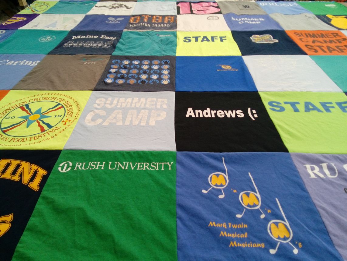 T-shirt quilt from rush university by Kristy from IL
