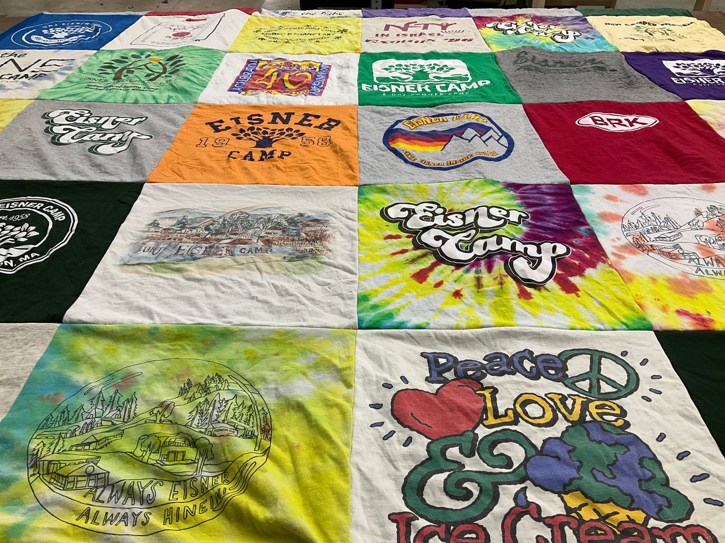 T-shirt quilt with camping themes by David from NY