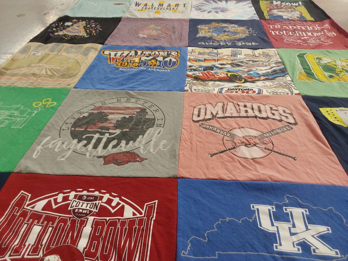 T-shirt quilt featuring arkansas razorbacks by Felisha from AR
