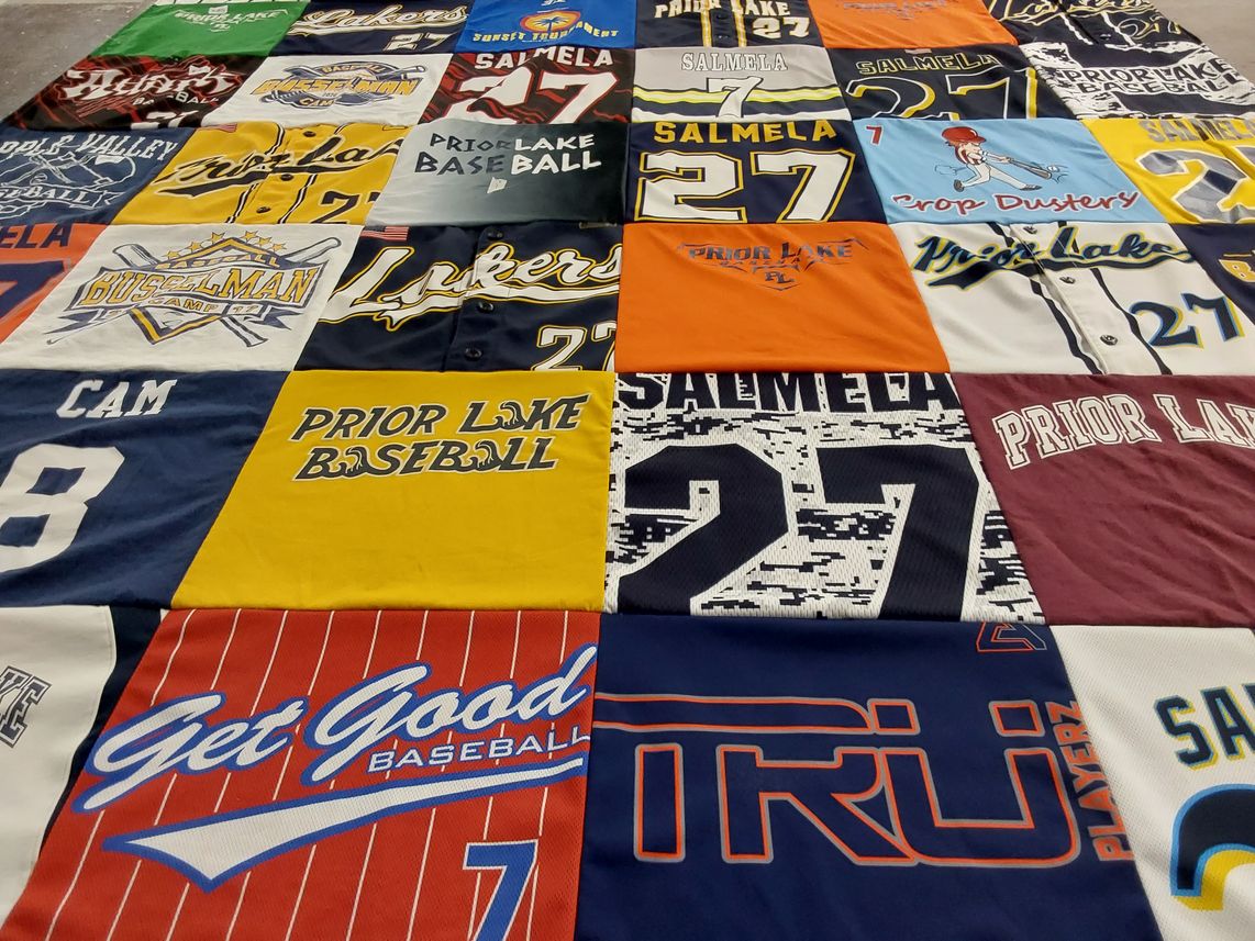 T-shirt quilt featuring prior lake baseball by Andy from MN