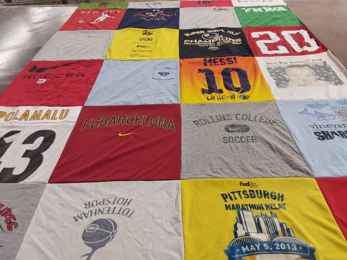 T-shirt quilt featuring pittsburgh steelers by Steven from PA