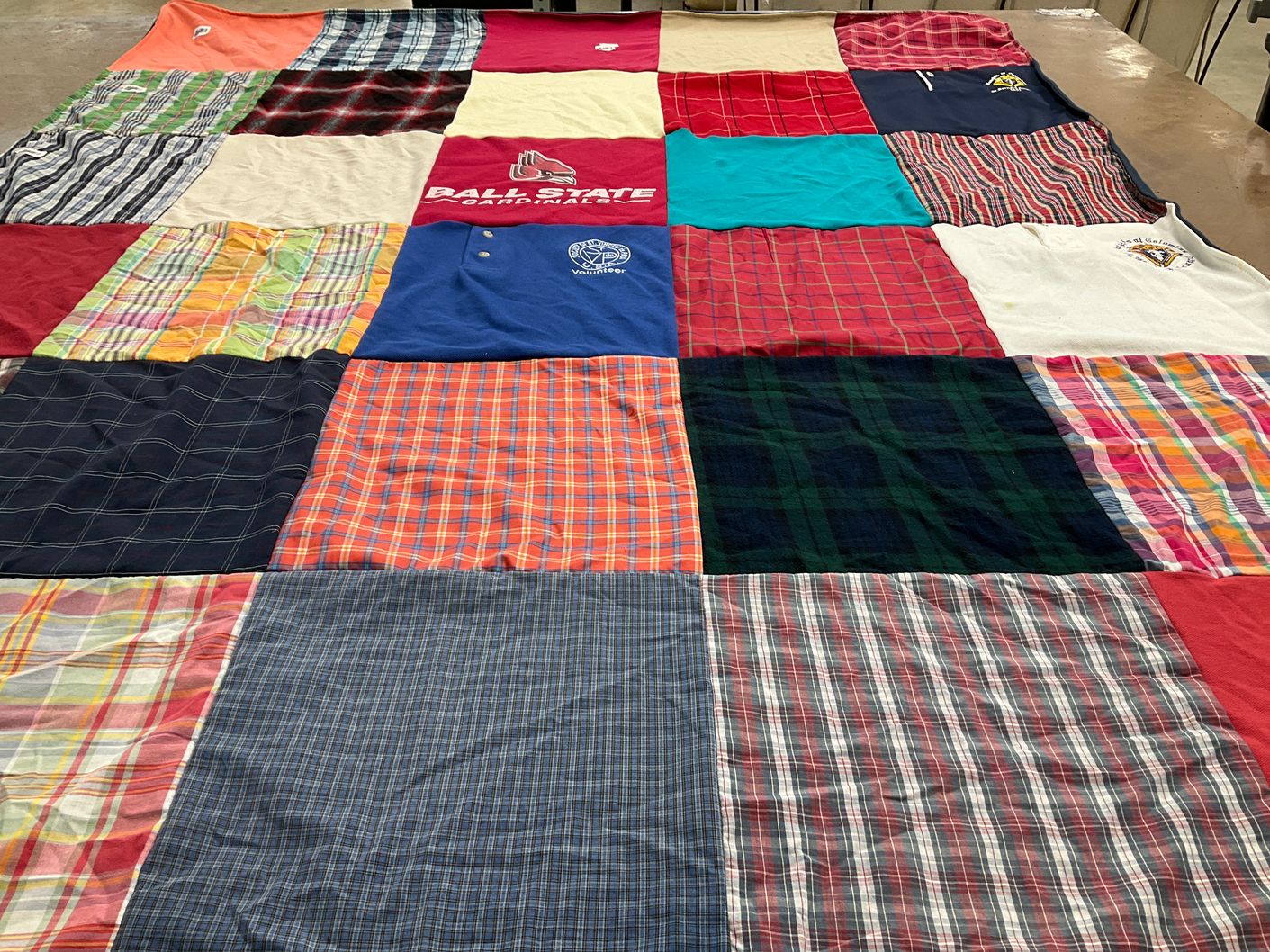 T-shirt quilt from ball state university by Caitlin from IN