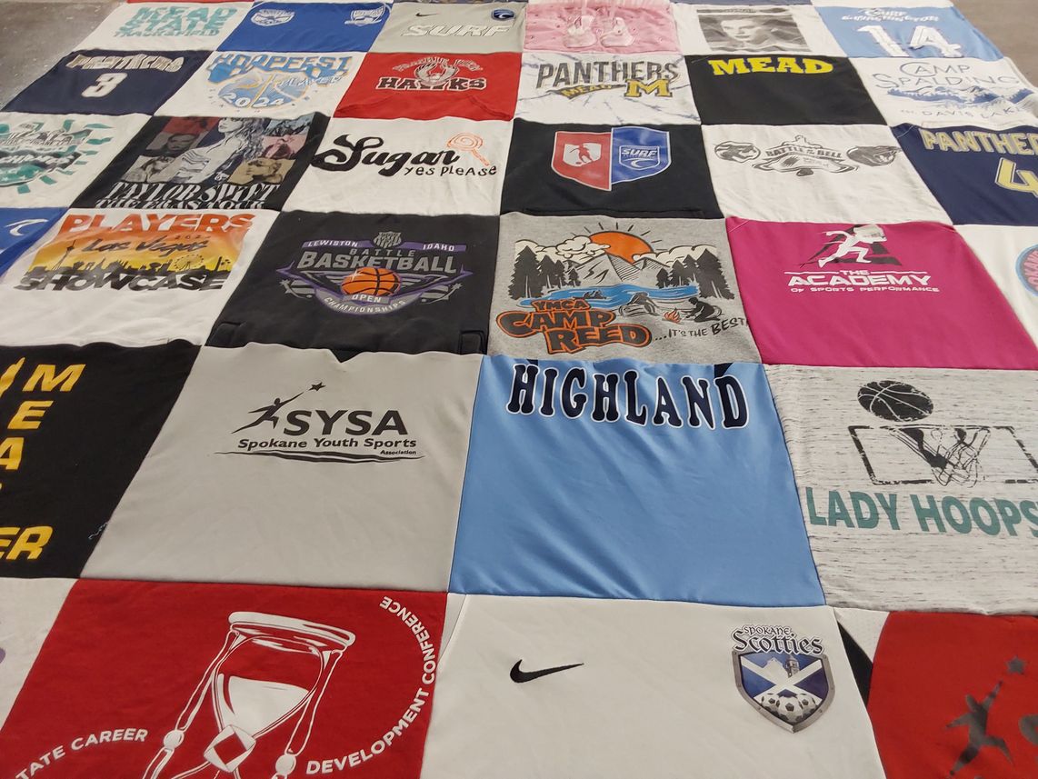 T-shirt quilt featuring spokane scotties by Jenelle from WA