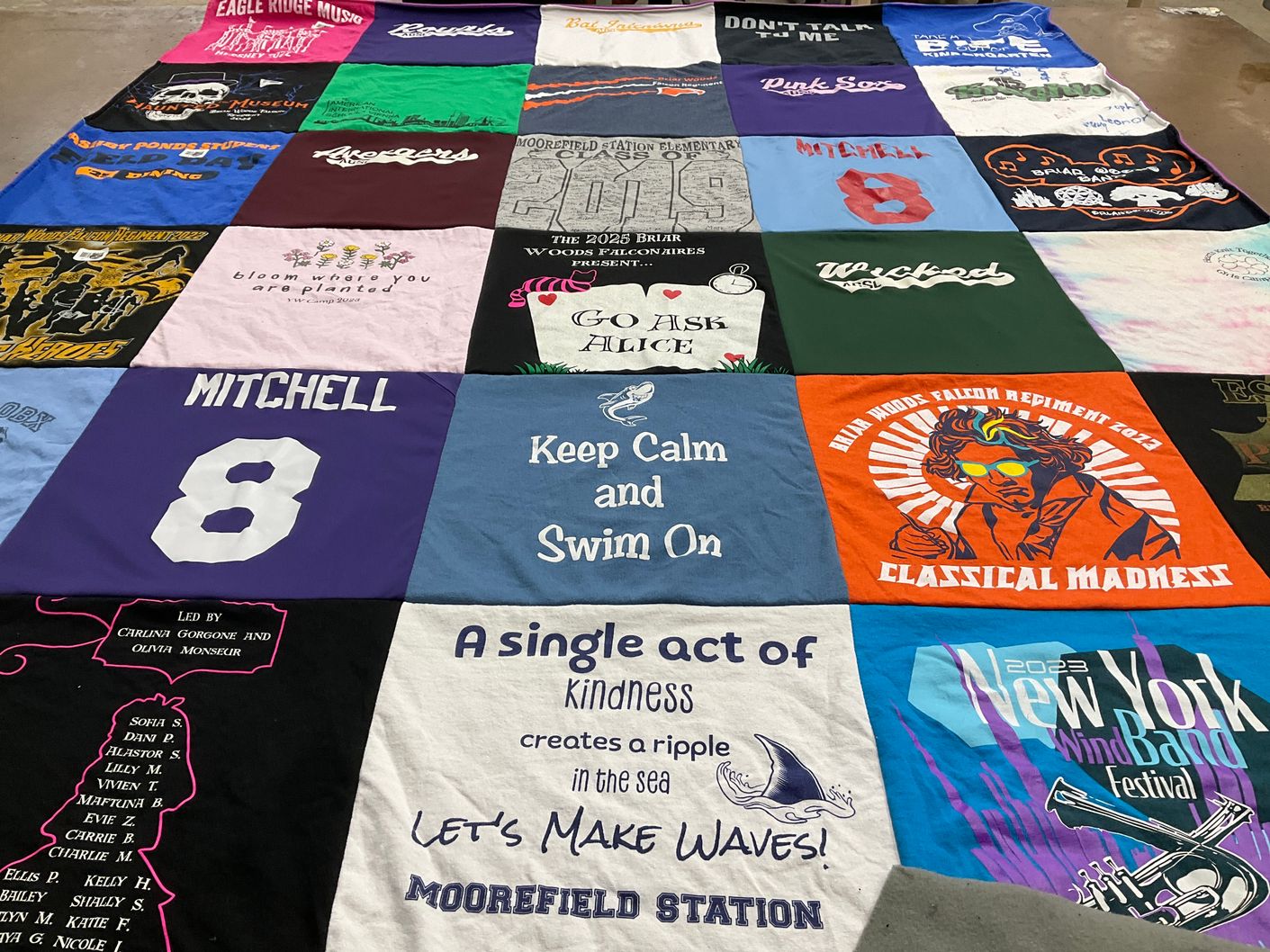 T-shirt quilt from moorefield high school by brooke from VA