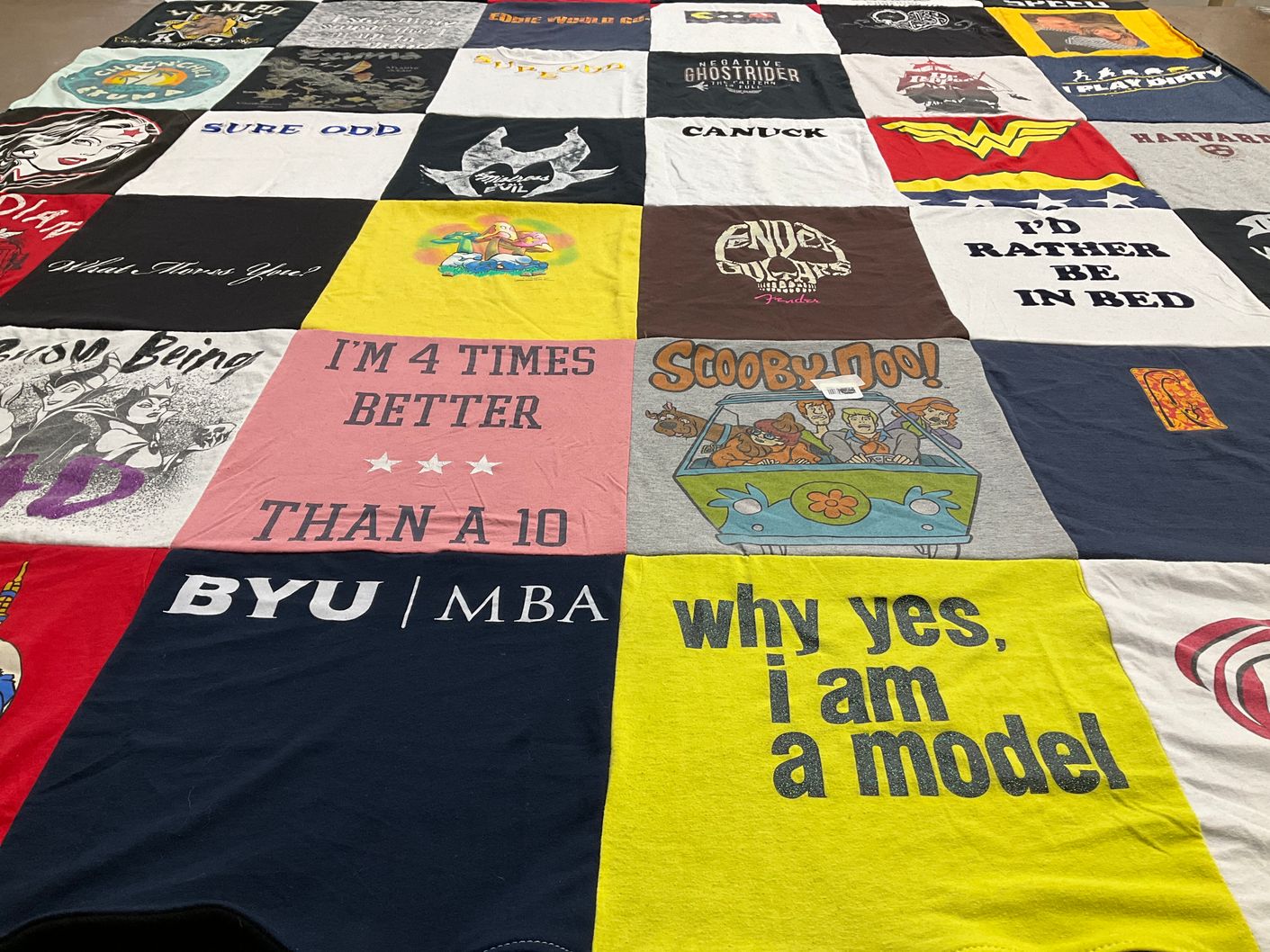 T-shirt quilt from brigham young university by Robyn from UT