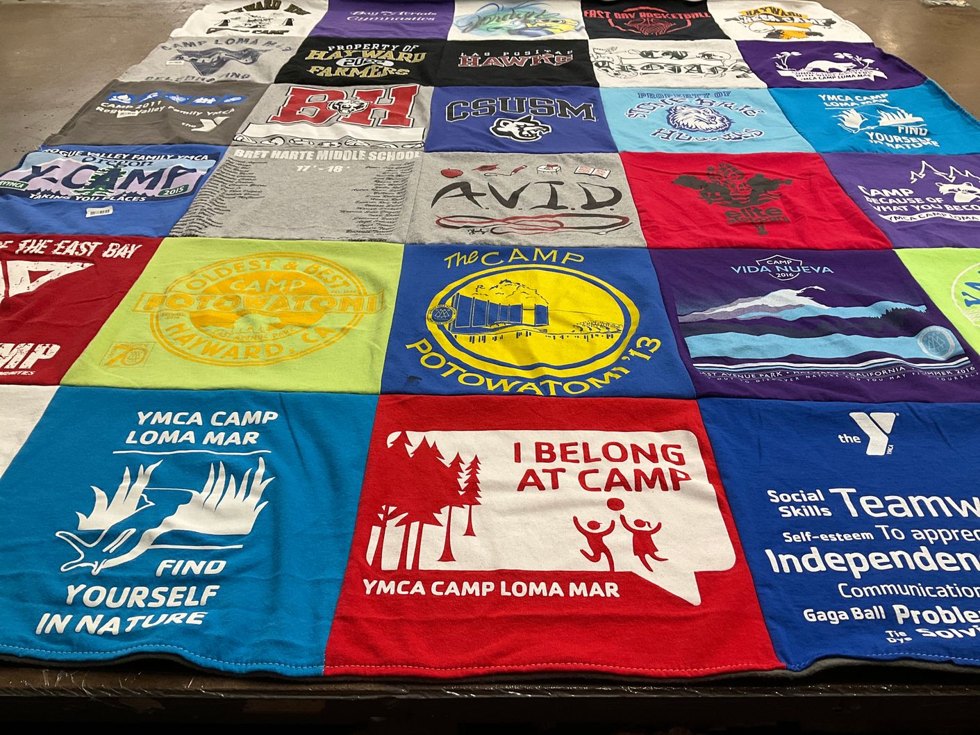 T-shirt quilt from bret harte middle school by Kirstin from CA