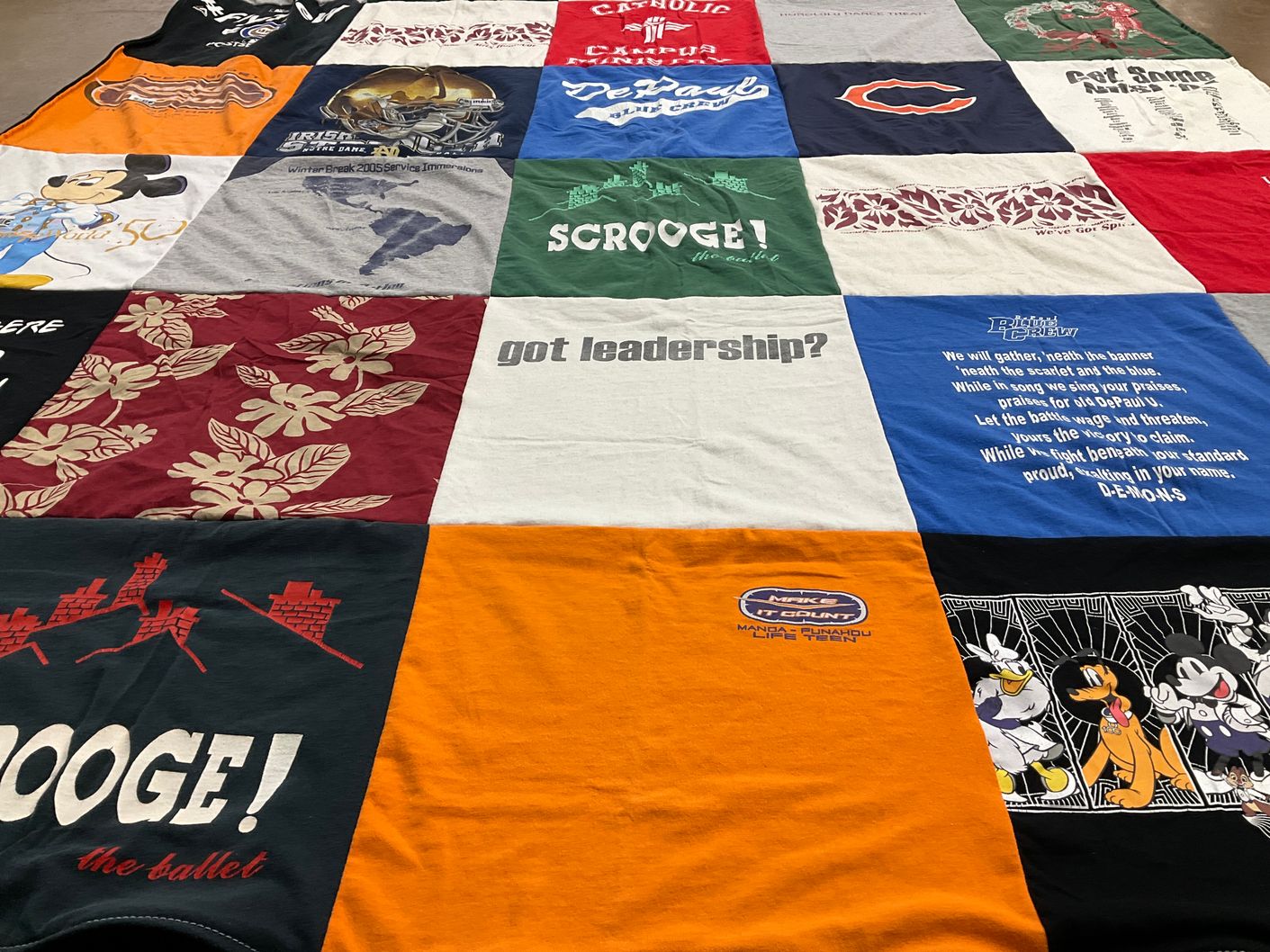 T-shirt quilt from christ the king university by Alec from NV