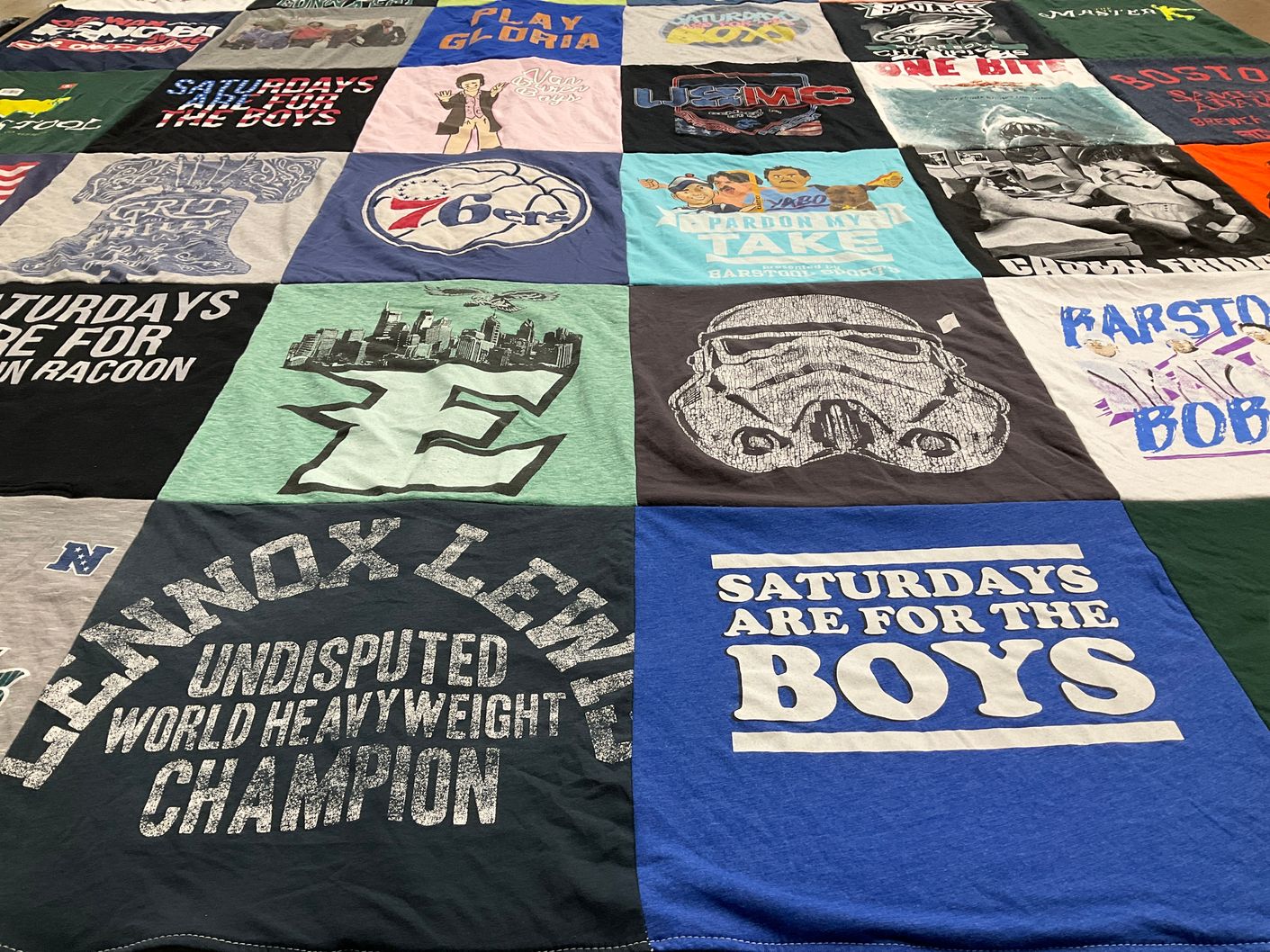 T-shirt quilt featuring philadelphia 76ers by Stephanie from PA
