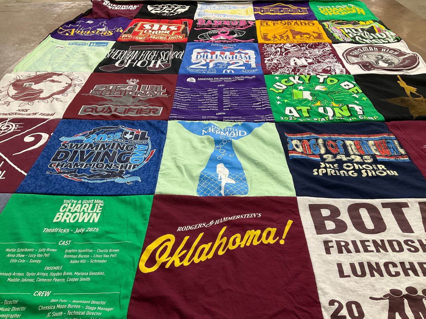 T-shirt quilt from sherman high school by MaryAnn from TX