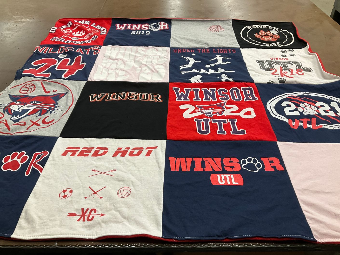 T-shirt quilt featuring wildcats by Jodi from MA