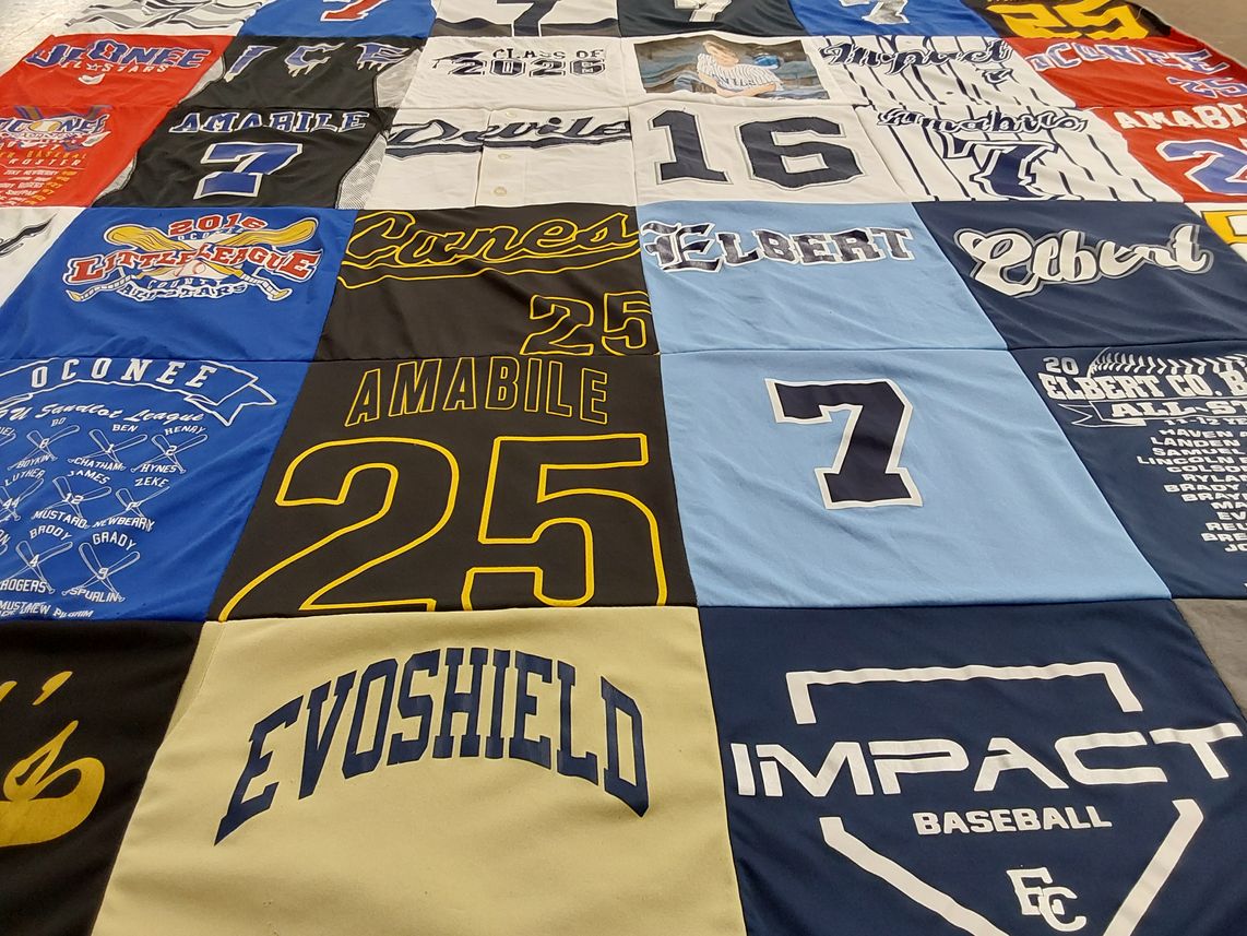 T-shirt quilt featuring impact baseball by Keri from GA