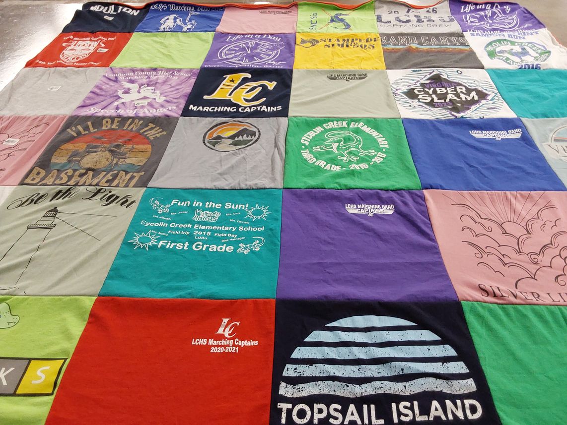 T-shirt quilt featuring lc marching captains by Abby from VA