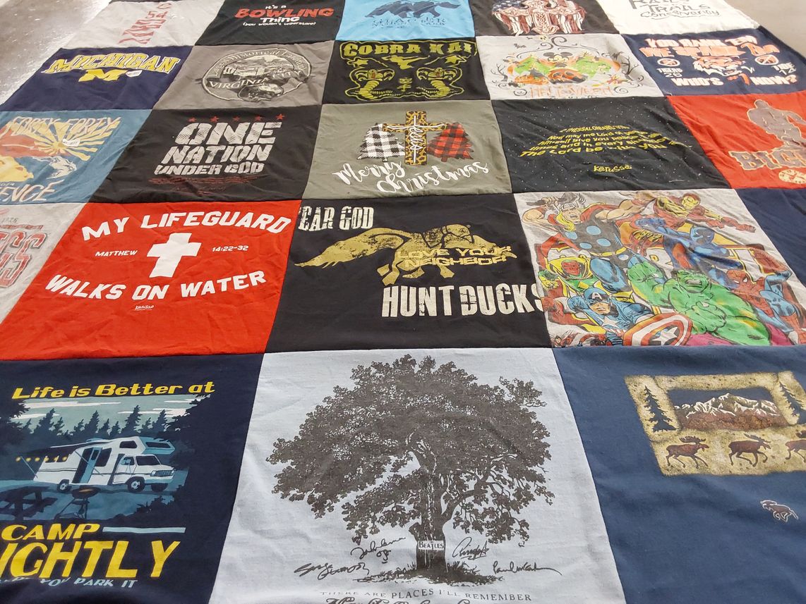 T-shirt quilt from university of michigan by Beverly from AL