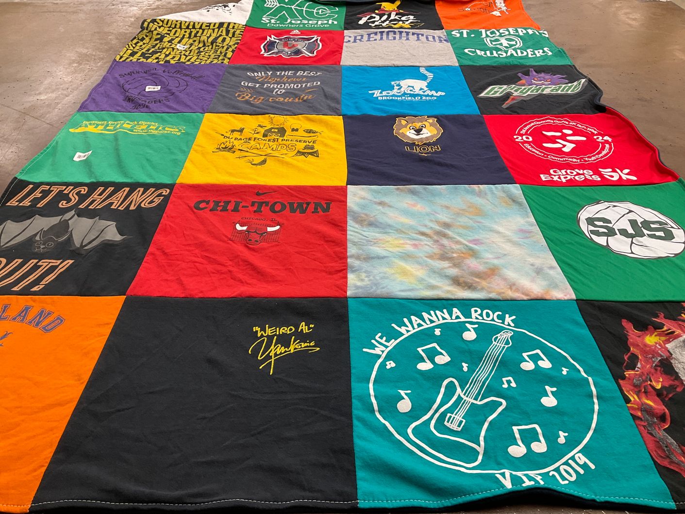 T-shirt quilt featuring chicago bulls by Sabrina from IL