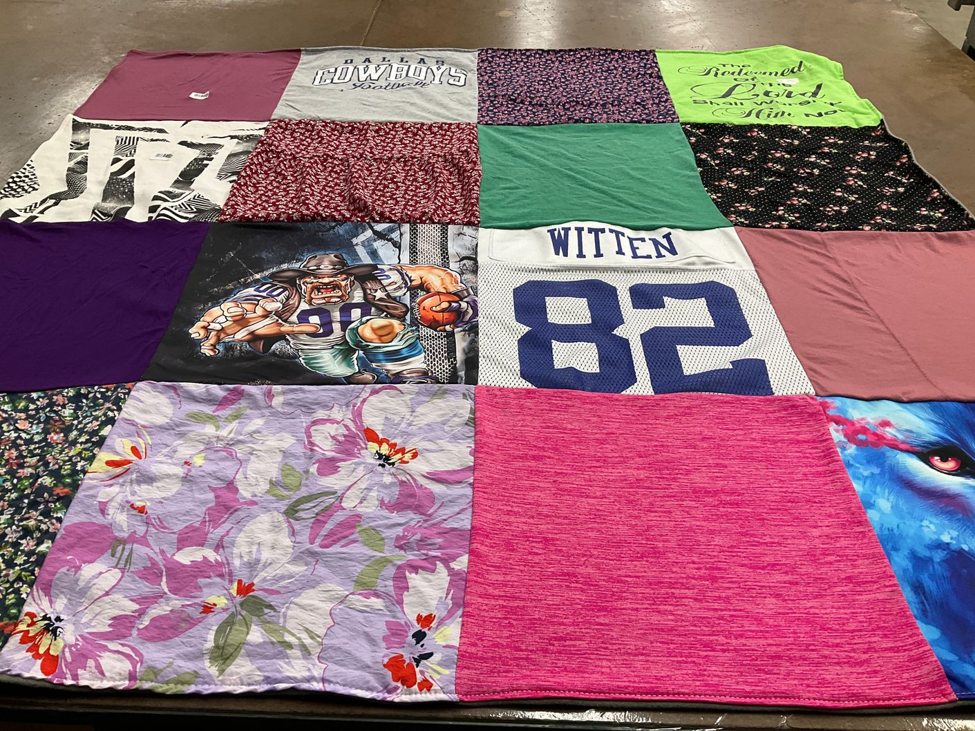 T-shirt quilt featuring dallas cowboys by Maritza from FL