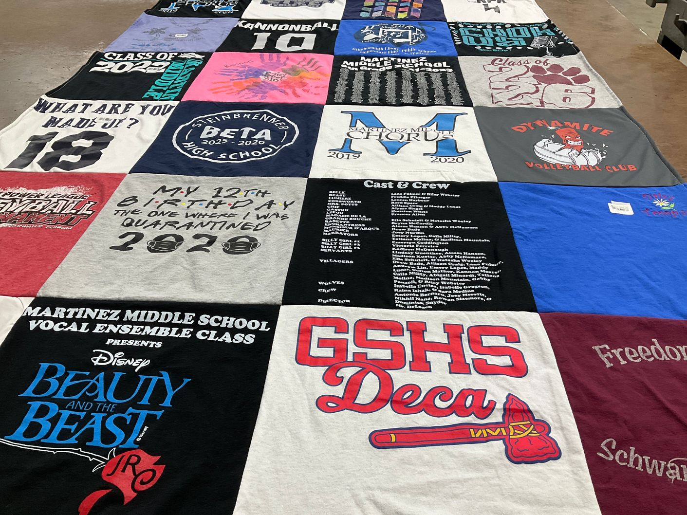 T-shirt quilt featuring dynamite volleyball club by Shawna from FL