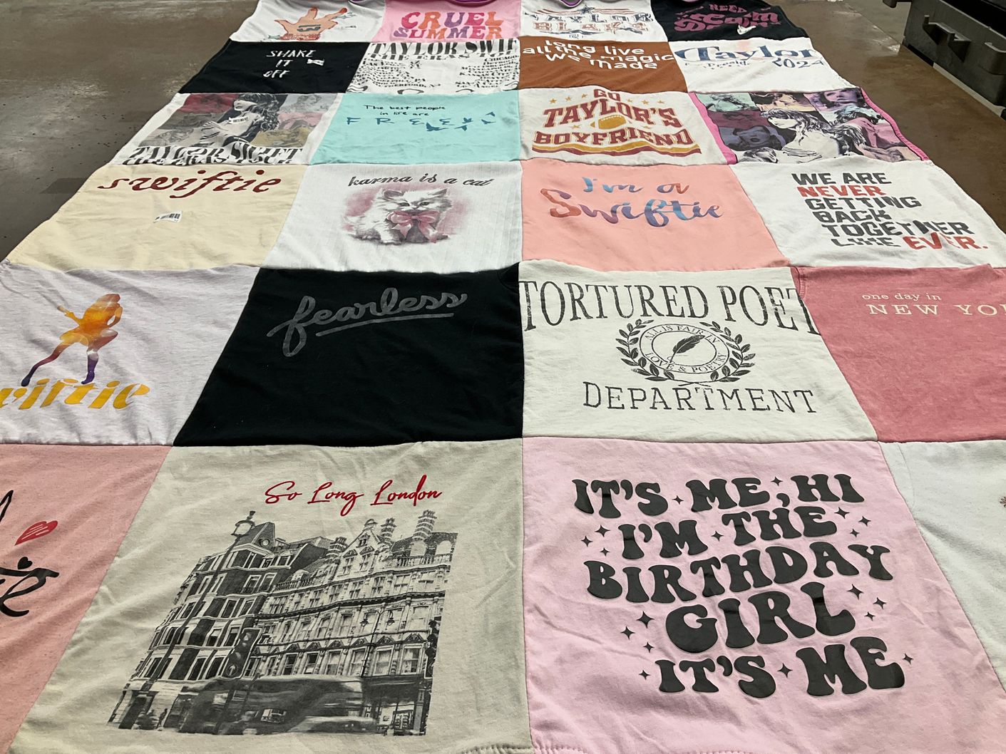 T-shirt quilt with music, singing themes by Christy from IN