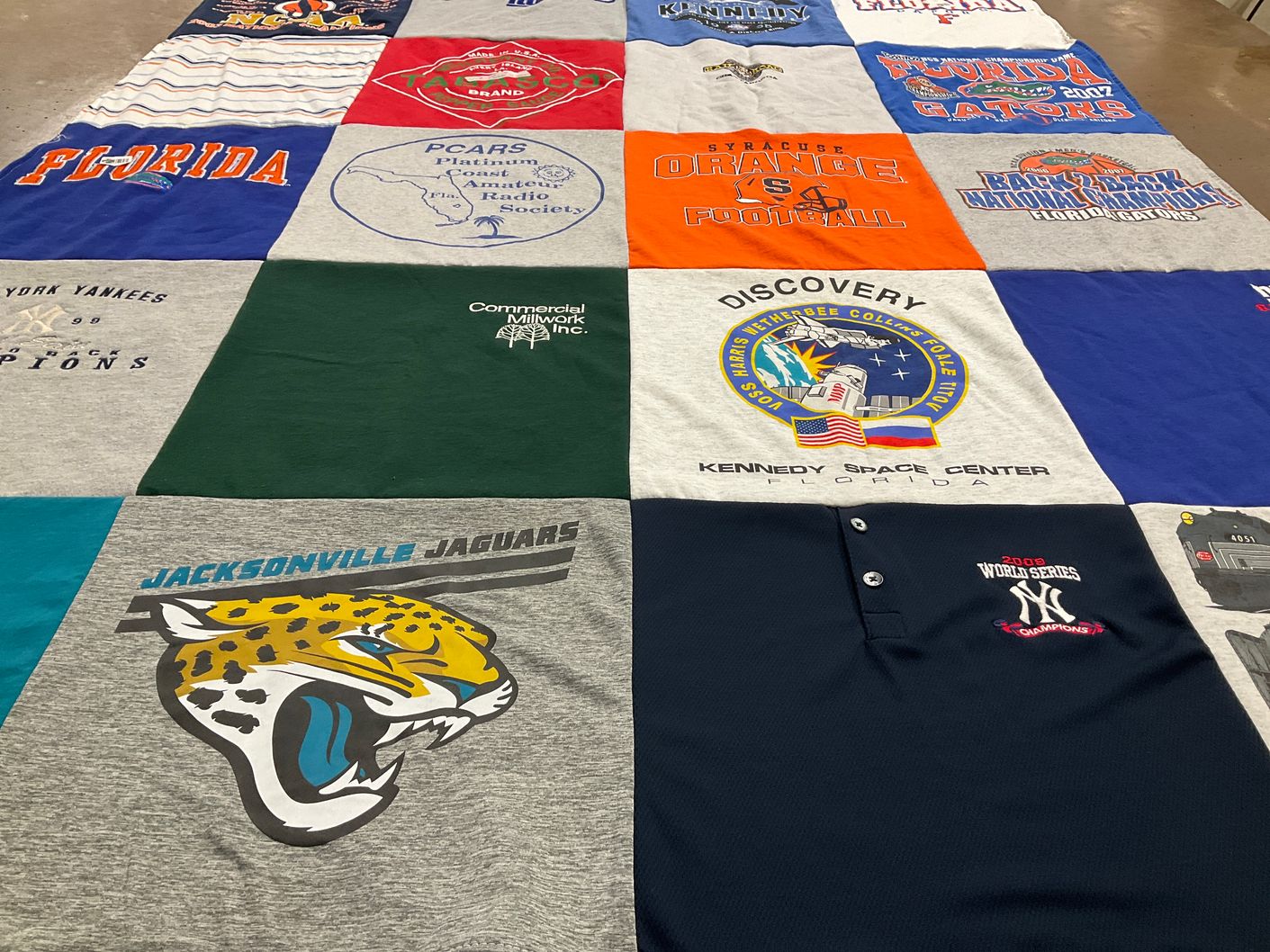 T-shirt quilt featuring jacksonville jaguars, new york yankees by Dawn from FL