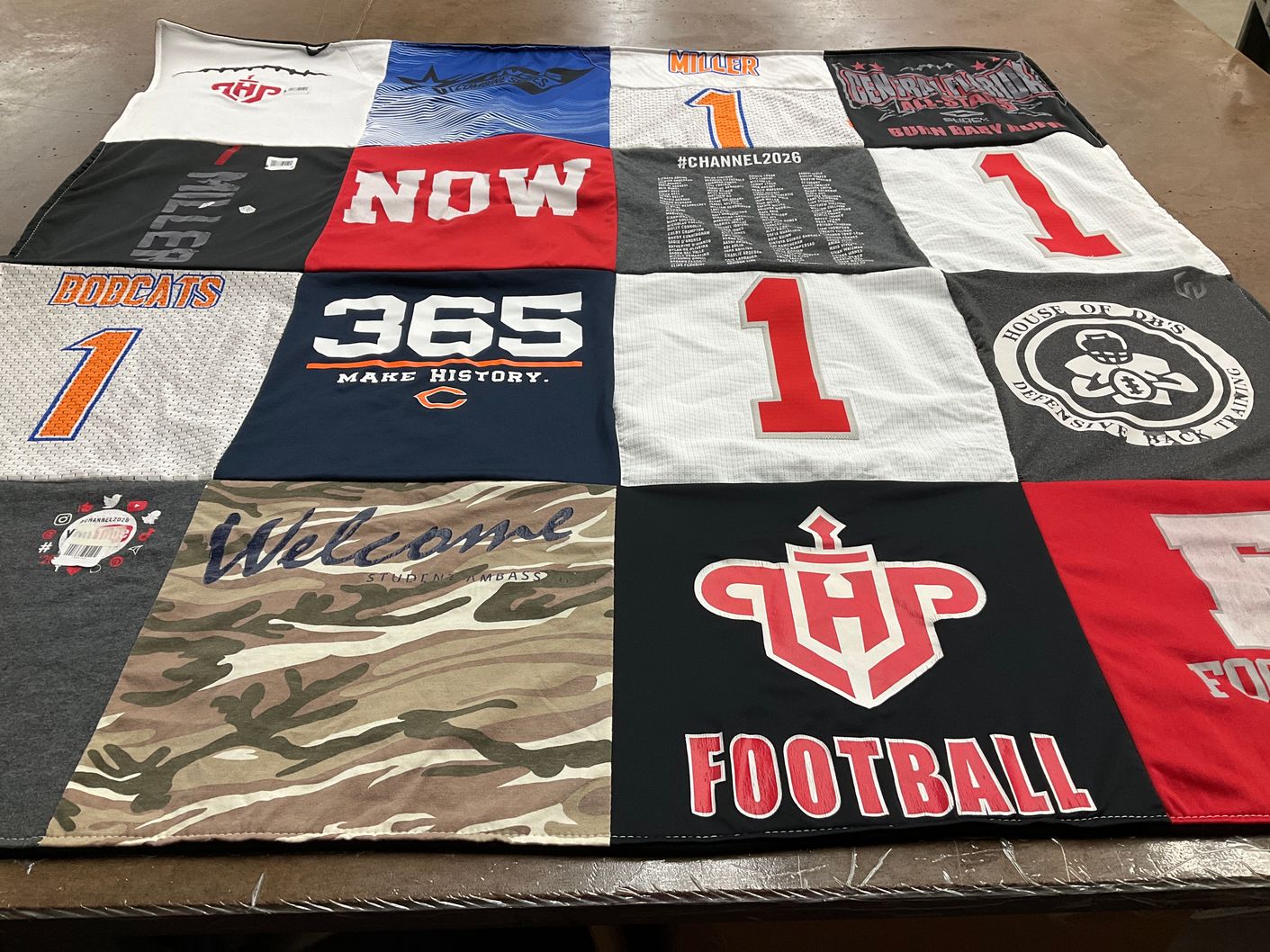 T-shirt quilt featuring bobcats by Kaydene from FL