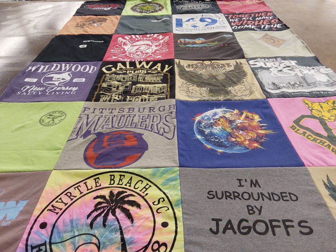 T-shirt quilt featuring pittsburgh maulers by Josie from PA