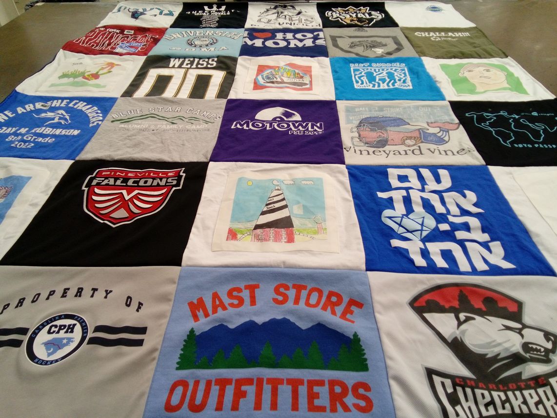 T-shirt quilt featuring charlotte checkers by Debby from NC