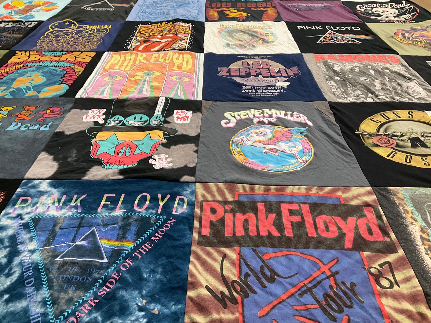 T-shirt quilt with music, bands themes by Nicole from MO